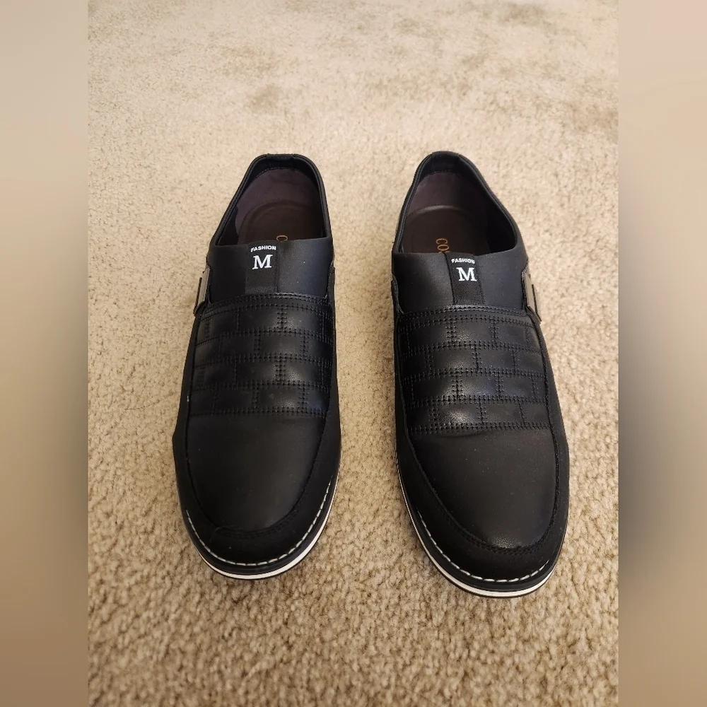 Fashion M Men's Casual Comfort Walking Shoes Cosidram CN47 Size US 12 Black Slip